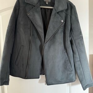 ASOS Men’s Charcoal Gray Suede Moto Jacket